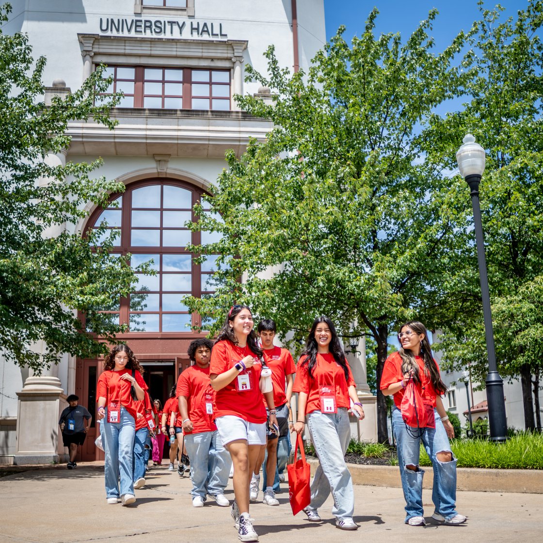 HSCI 2025 students walking outside of University Hall