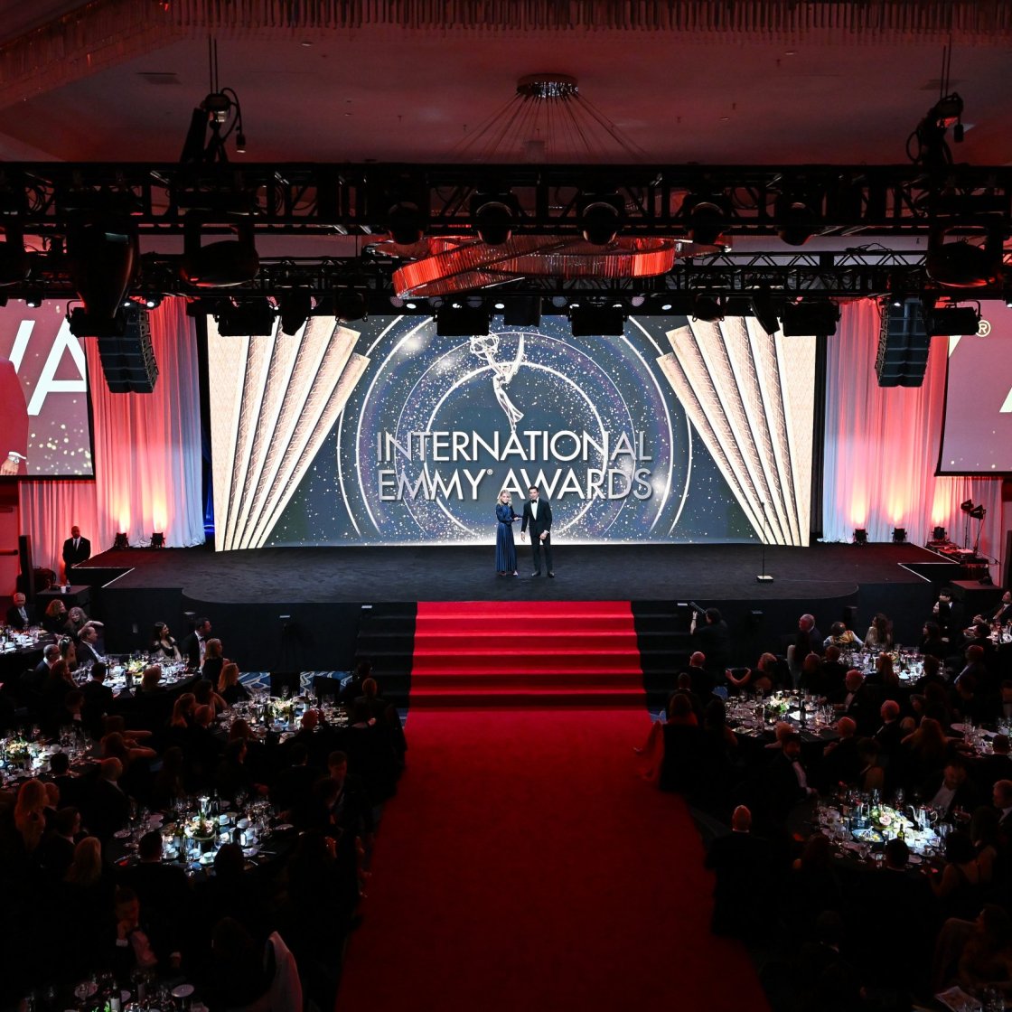 Birds-eye view of the International Emmys stage