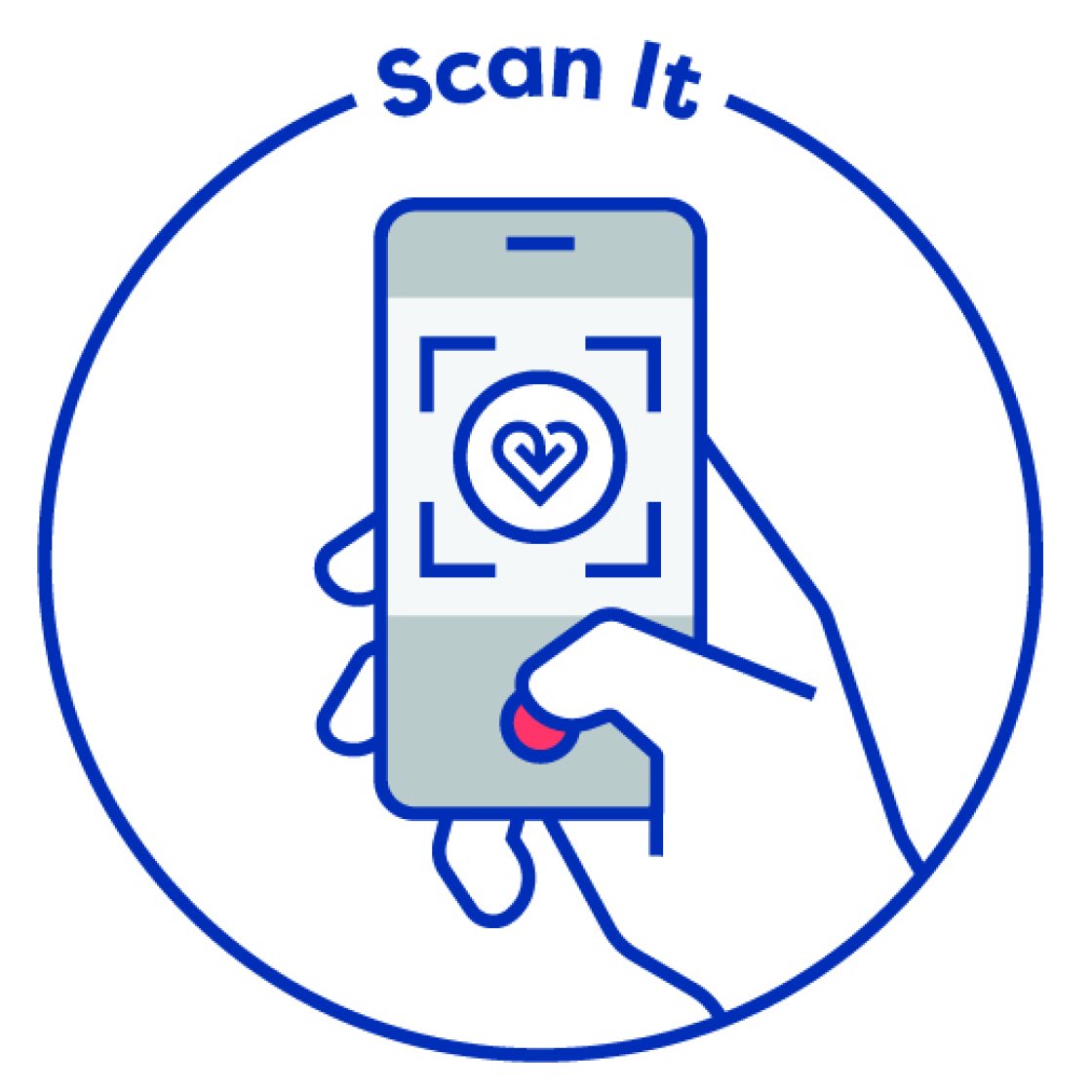 Three part Fill it Forward logo "Fill it, Scan it, Give it"