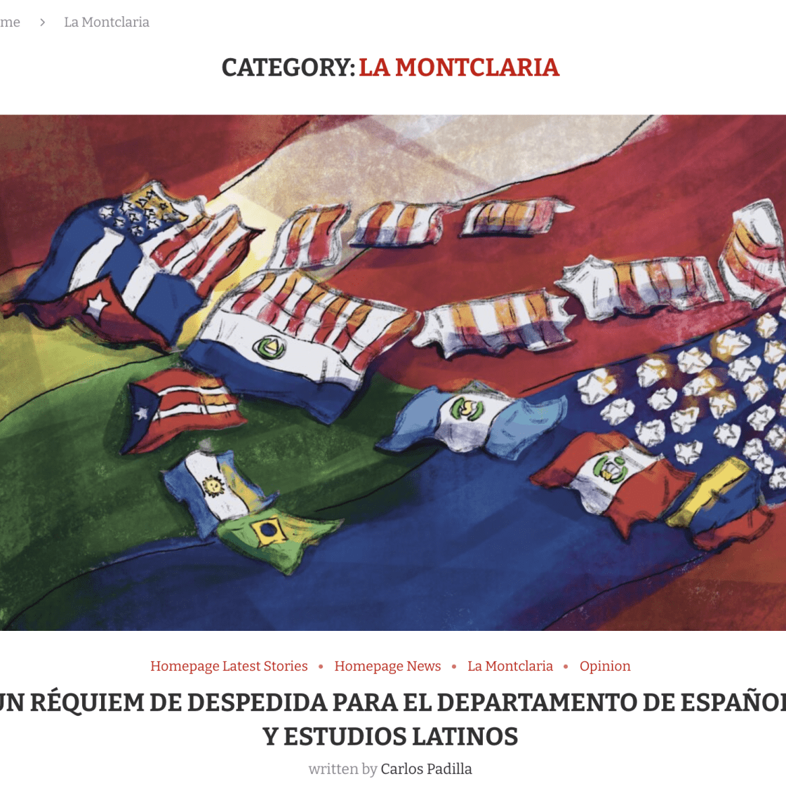Screenshot of the archives on the La Montclaria page.
