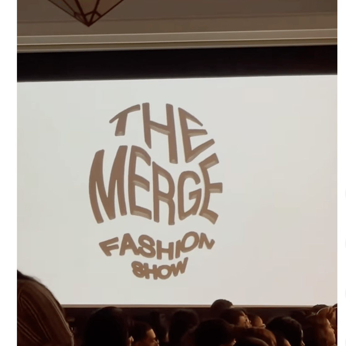 Cover of a youtube short displaying The Merge Fashion Show logo on a screen.