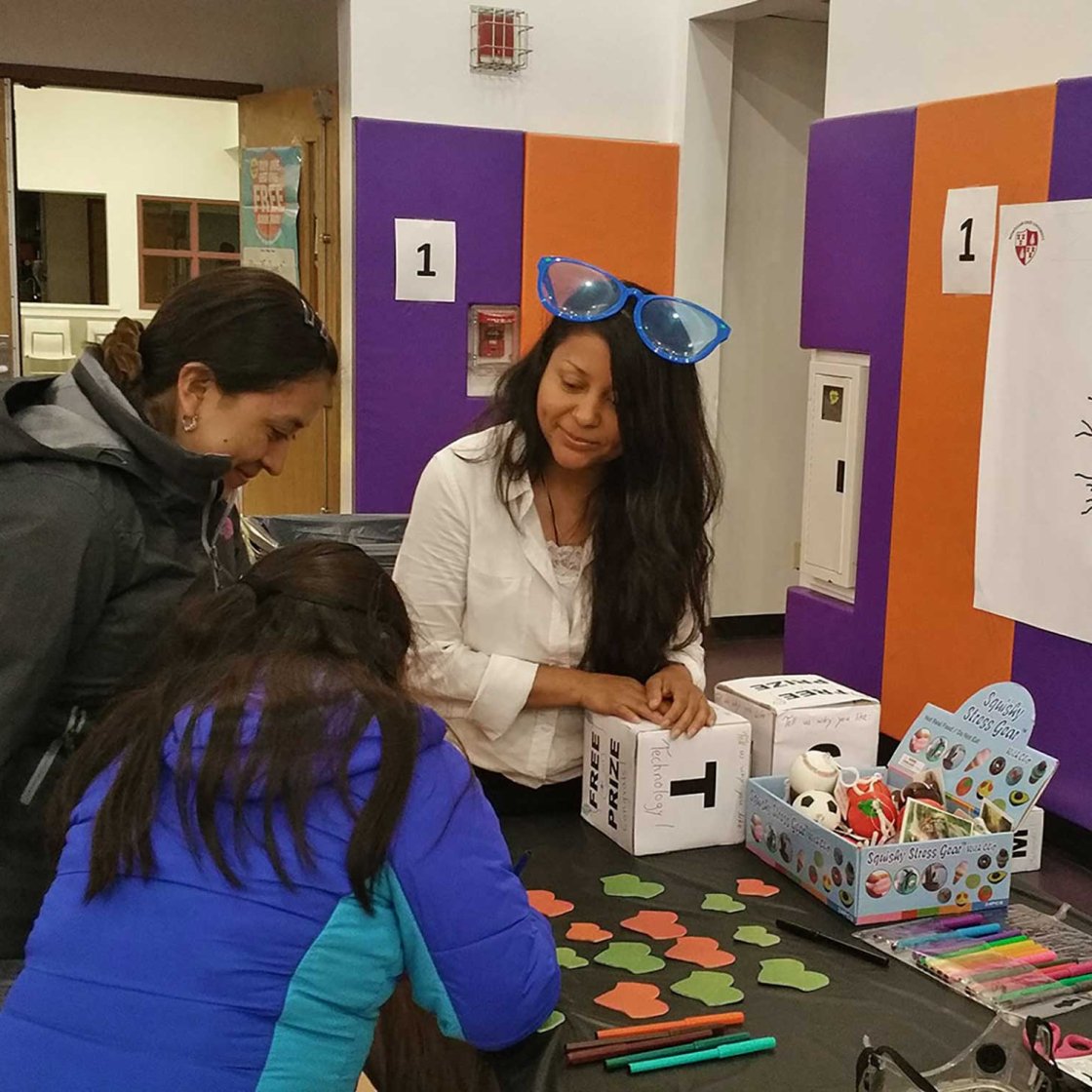 table at STEM night event