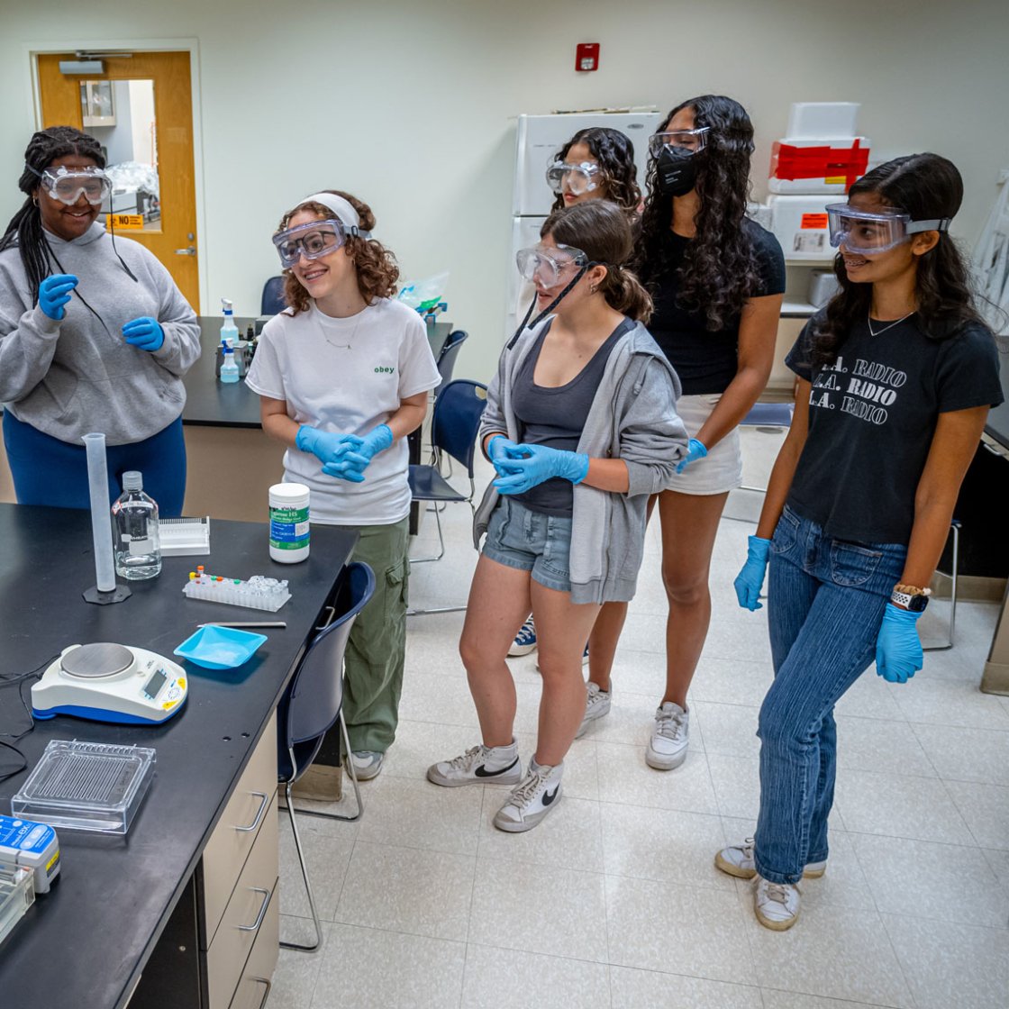 Weston Science Scholars demo in lab