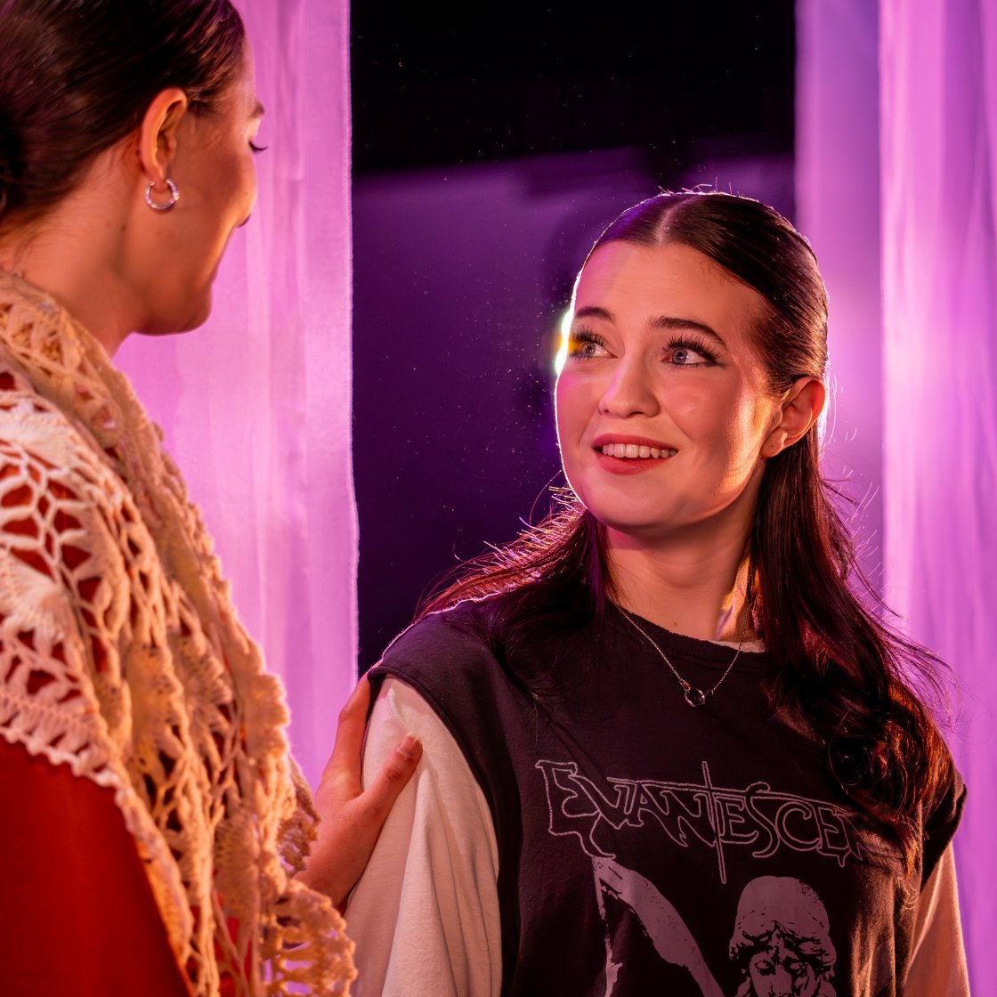 two students acting