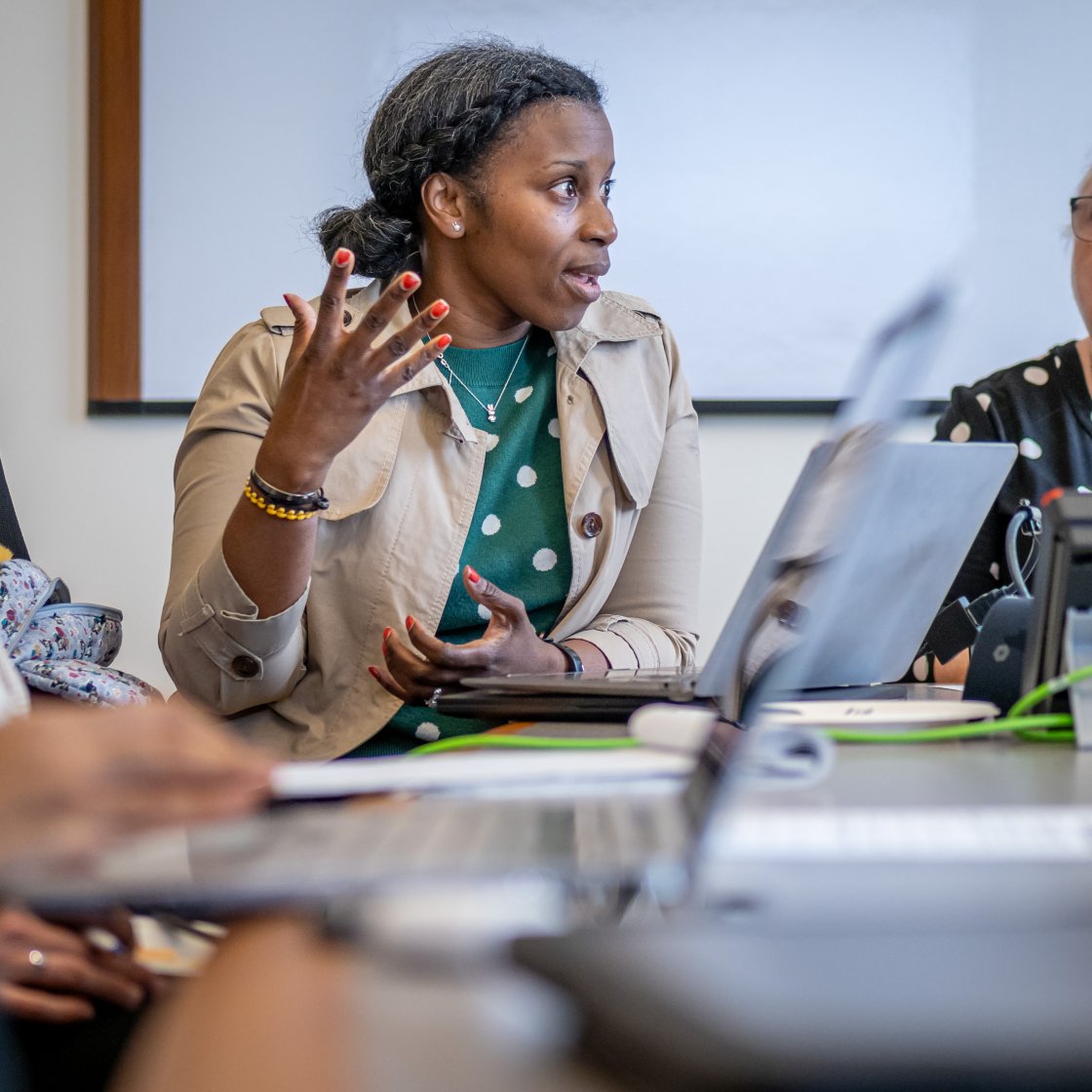 a student is involved in a group discussion