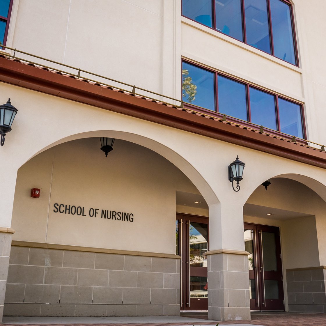 Photograph of the School of Nursing building.
