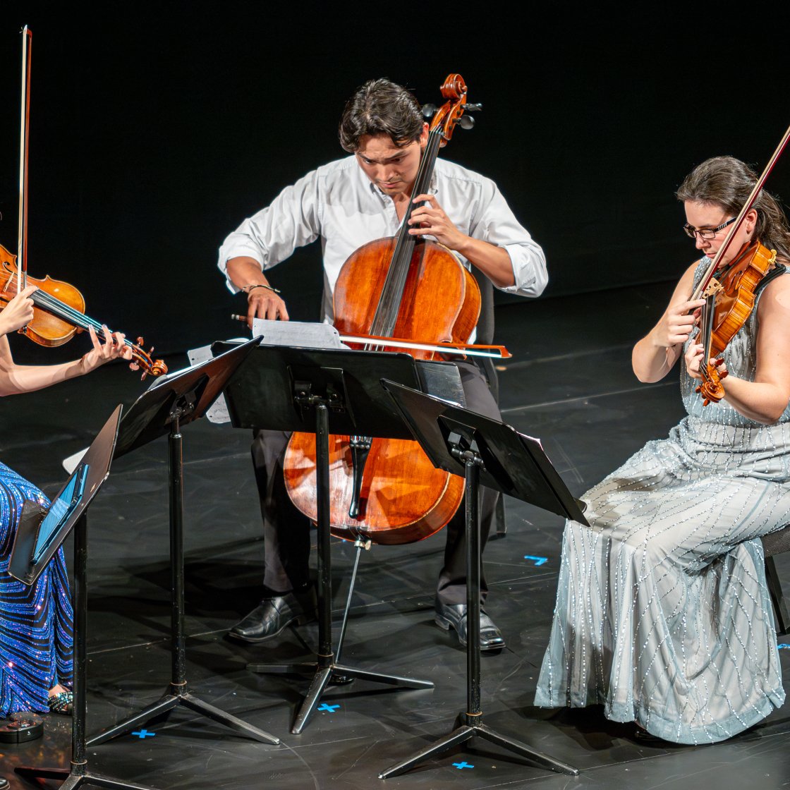 Quartet on stage