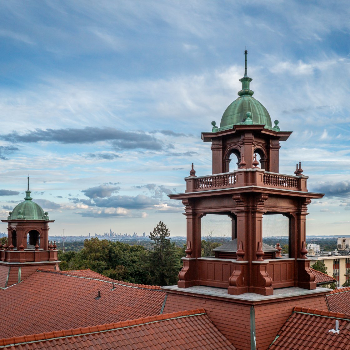 cole hall bell tower close up