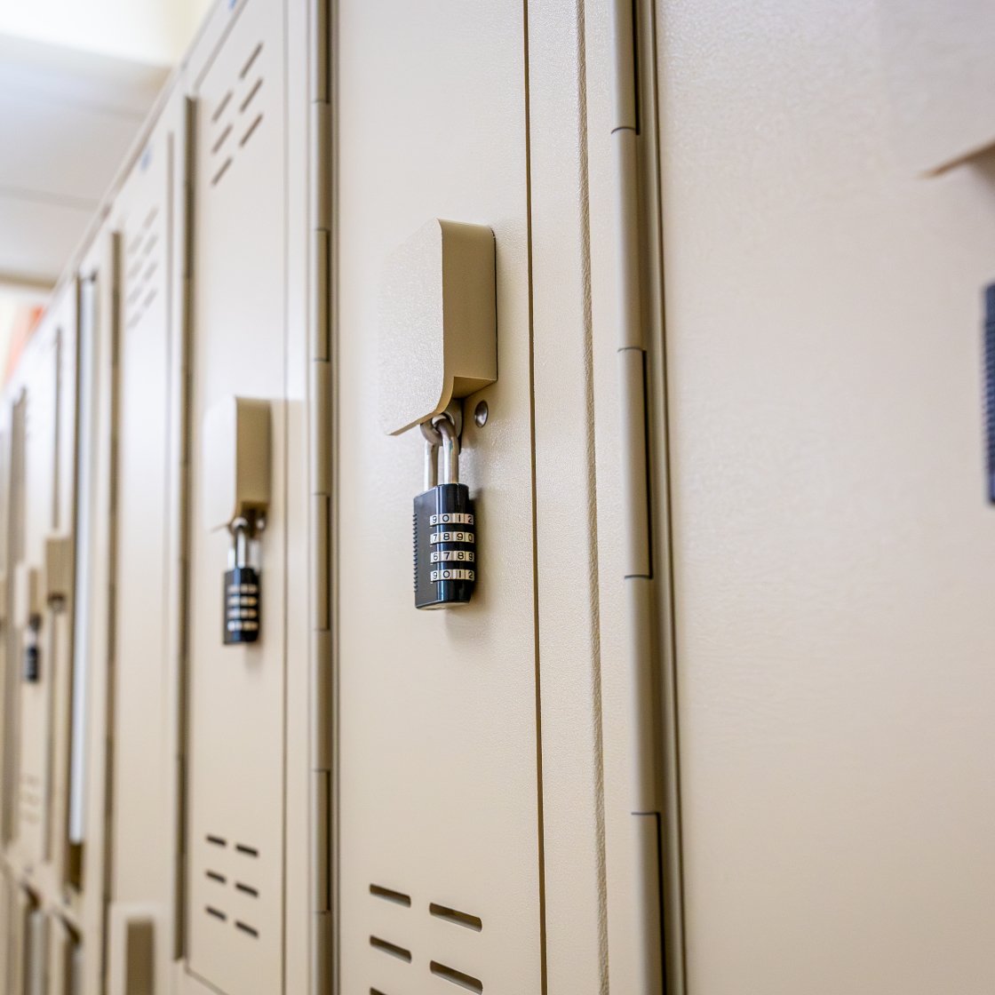 locker room lockers and locks at the student recreation center