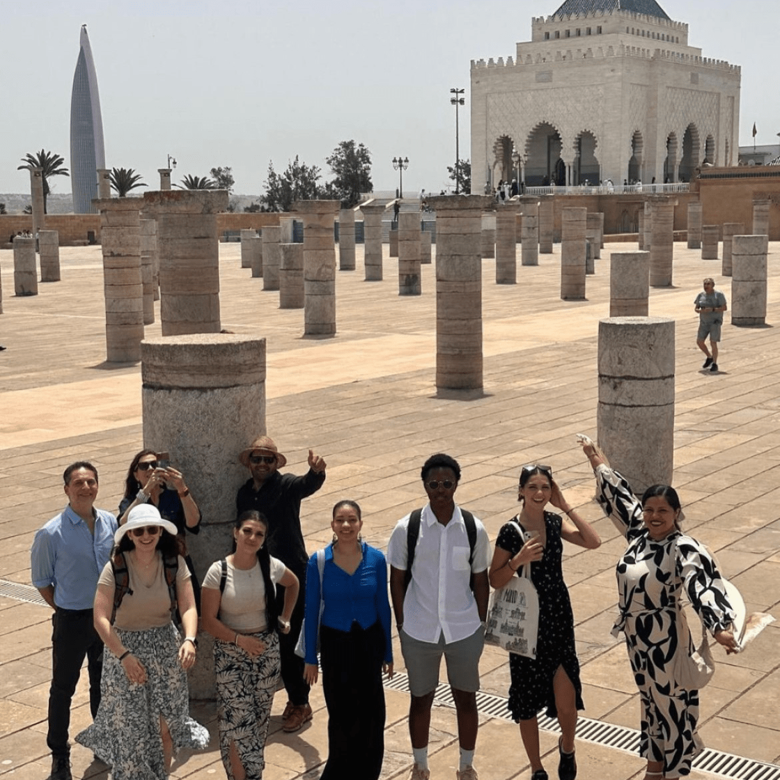 Montclair in Morocco Spring 2024 Group Photo Outside Pillars
