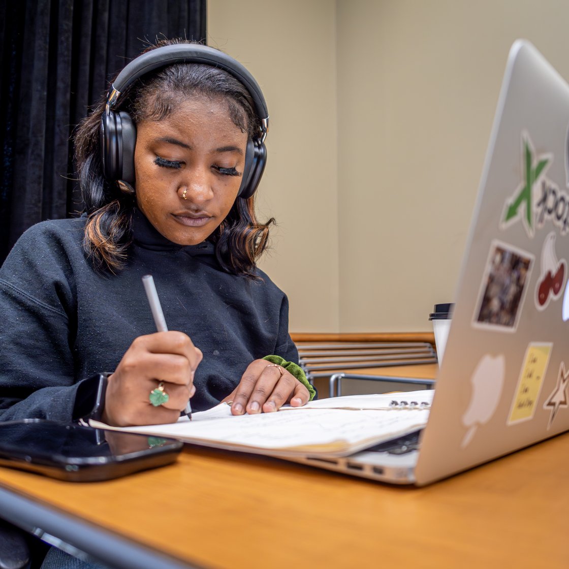 Woman working at laptop