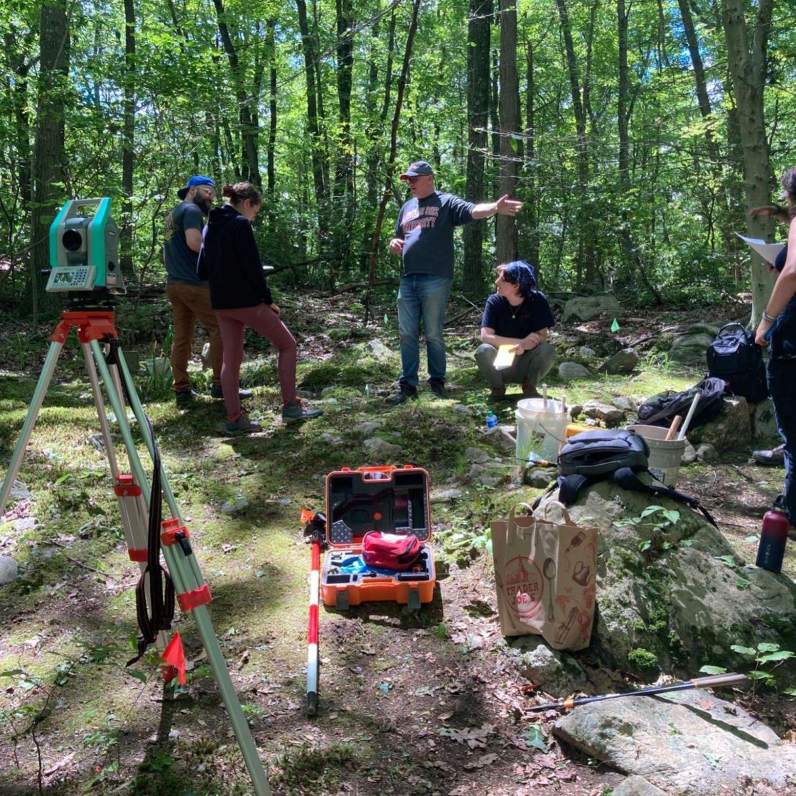 Student participating in land mapping in NAIS Summer Field School 