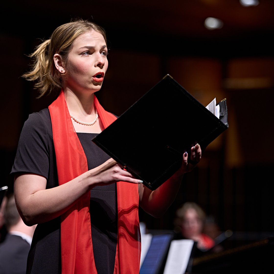 Choral performer on stage