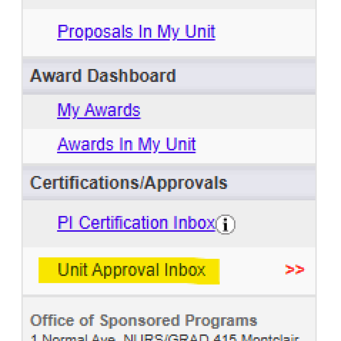 Screenshot of the Cayuse PS unit approval inbox