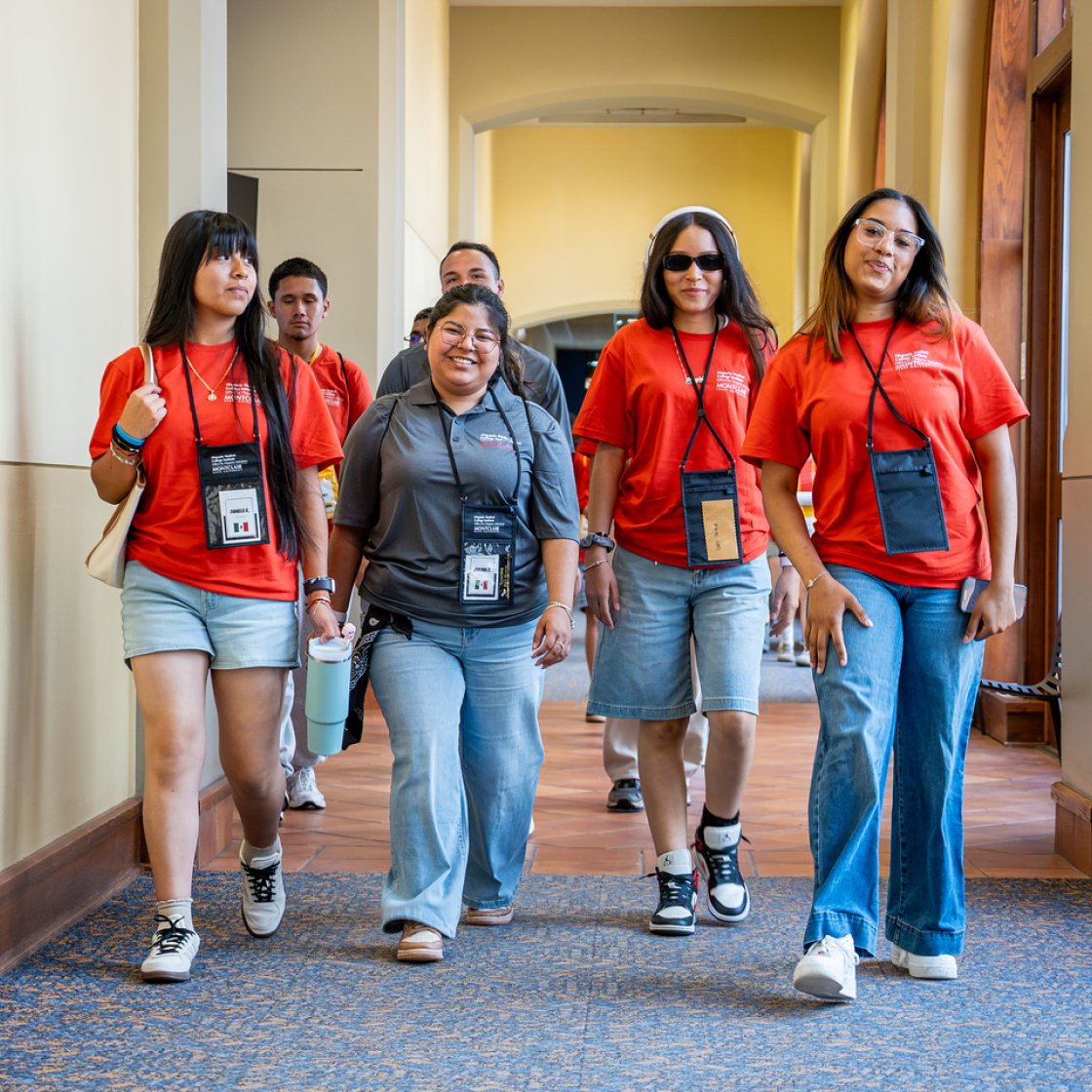 HSCI Students walking in University Hall