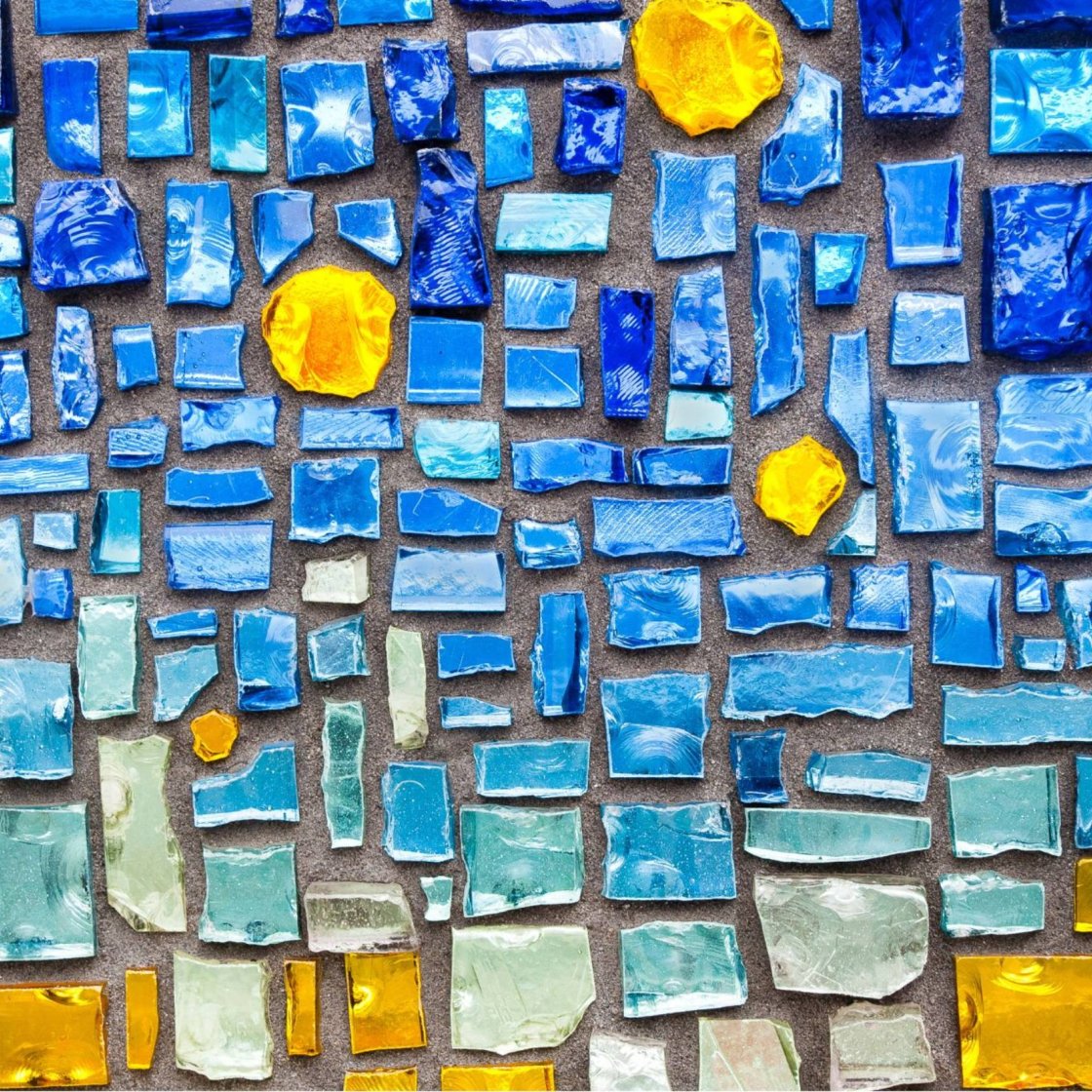 A mosaic of cool colors