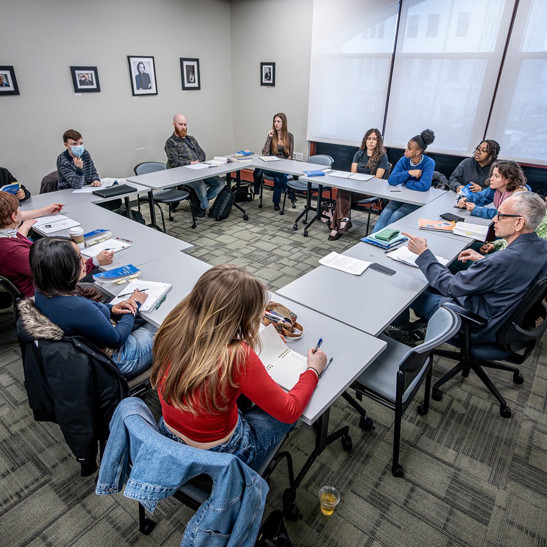 students in classroom discussion