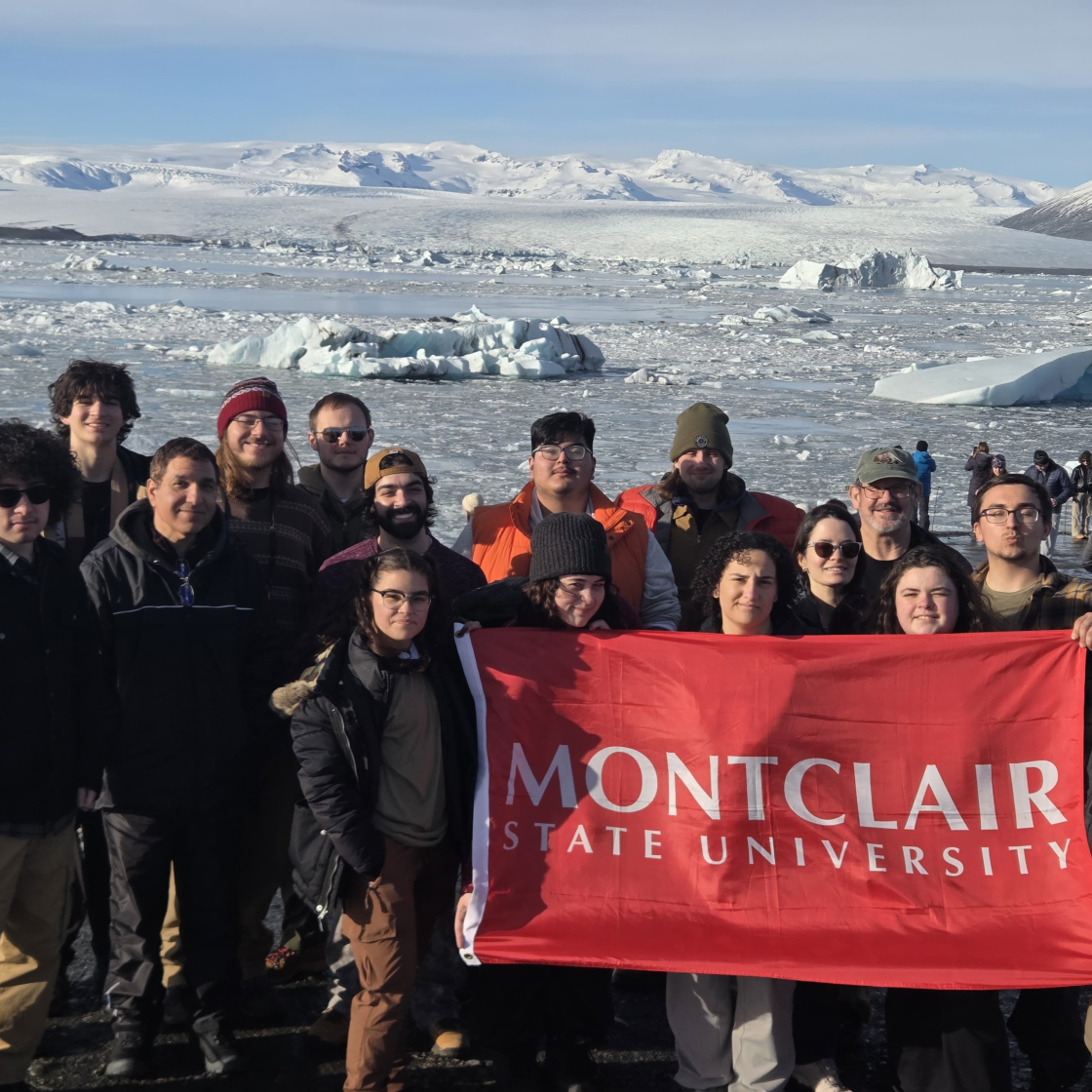 Montclair students in Iceland with faculty