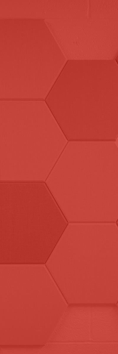 Decorative background featuring a red hexagonal pattern
