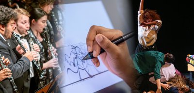 Header image of various College of the Arts students