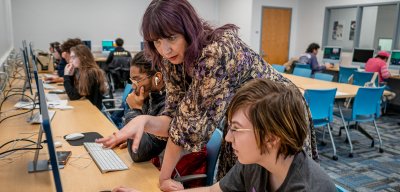 People in computer lab