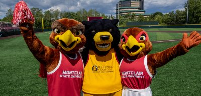 Campus Mascots posing for a photo