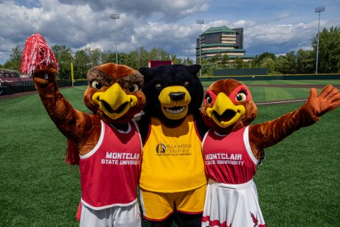mascots Rocky, Deacon and Roxy