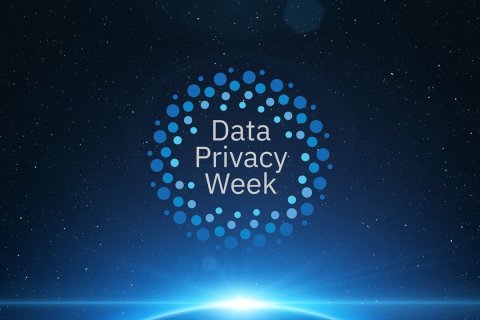 The Data Privacy Week logo in space.