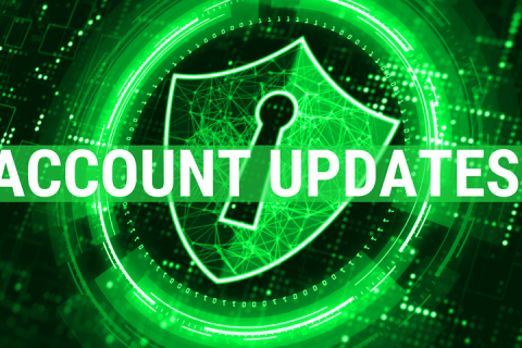 Image of a lock with a banner that says Account Updates.