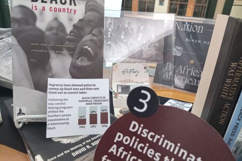 various items on black history month display