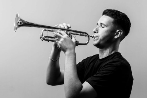 James Reed Ricotta playing trumpet