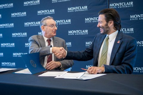 President Koppell shaking hands with Department of Labor State Director Michael Blatt 