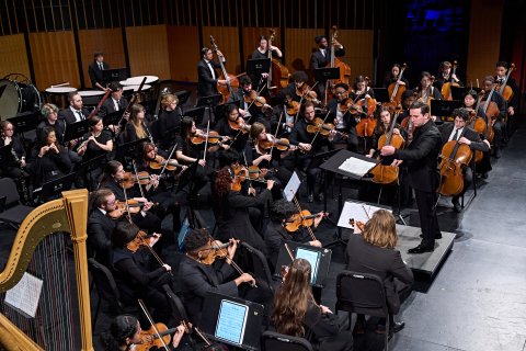 University Symphony Orchestra on stage