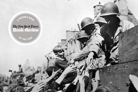 Taste of War book cover by Lizzie Collingham. Cover is a black and white photo of soldiers in a truck reaching hands out to crowds