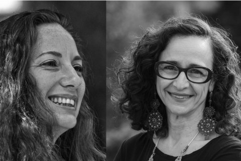 A composite black and white image with the headshot of Clelia Bartoli and the headshot of Dr. Teresa Fiore on the right 