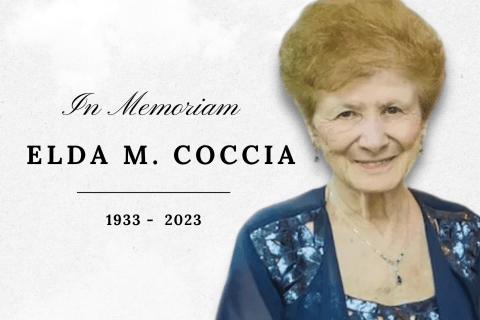 Photo of Mrs. Elda M. Coccia, co-founder of Coccia Institute