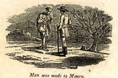 Pen and Ink sketch of "Man was made to Mourn"