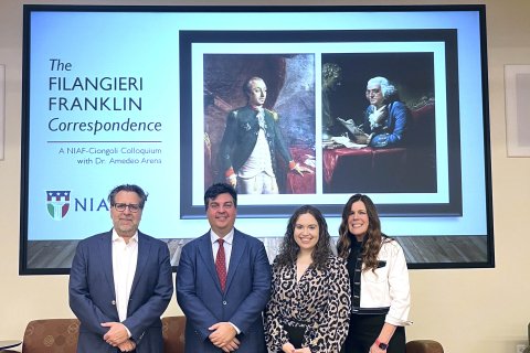 Group photo from Filangieri talk with Mark Rotella and Enza Antenos