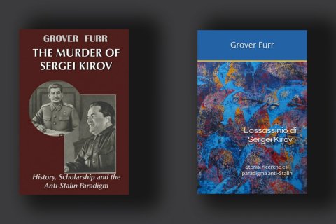 Book covers of "The Murder of Sergei Kirov" and "L'assassinio di Sergei Kirov" by Grover Furr