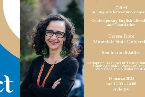 A flyer for "Contemporary English Literature and Translation" with Dr. Teresa Fiore