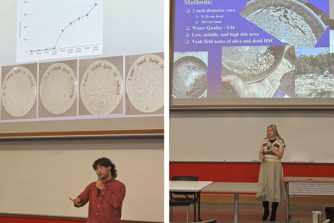 Noah Ramadan and Kelly Witters during their talks at Darwin Day