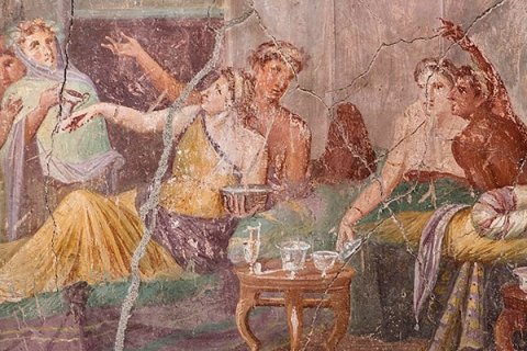 Pompeii fresco of food being prepared
