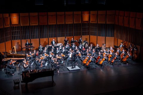 University Symphony Orchestra on stage