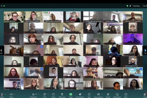 A screenshot of a large Zoom call