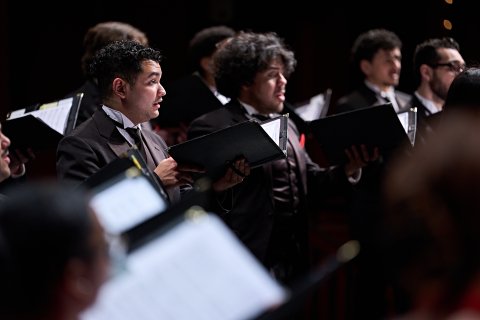 Choral performers on stage