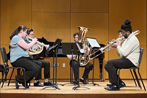 Brass ensemble on stage