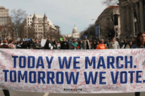 photo of people marching