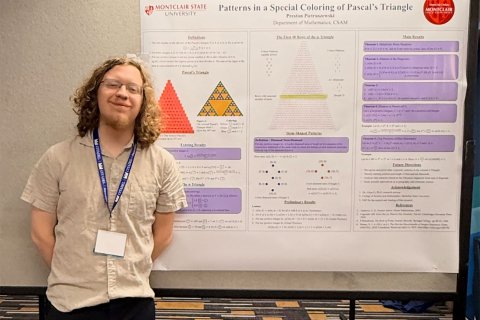 Preston Pietruszewski with his poster at the 2026 MAA Mathfest