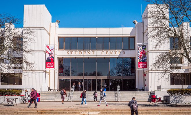 Front view of Student Center on Montclair State University.