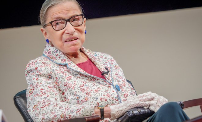 Ruth Ginsburg sitting down.